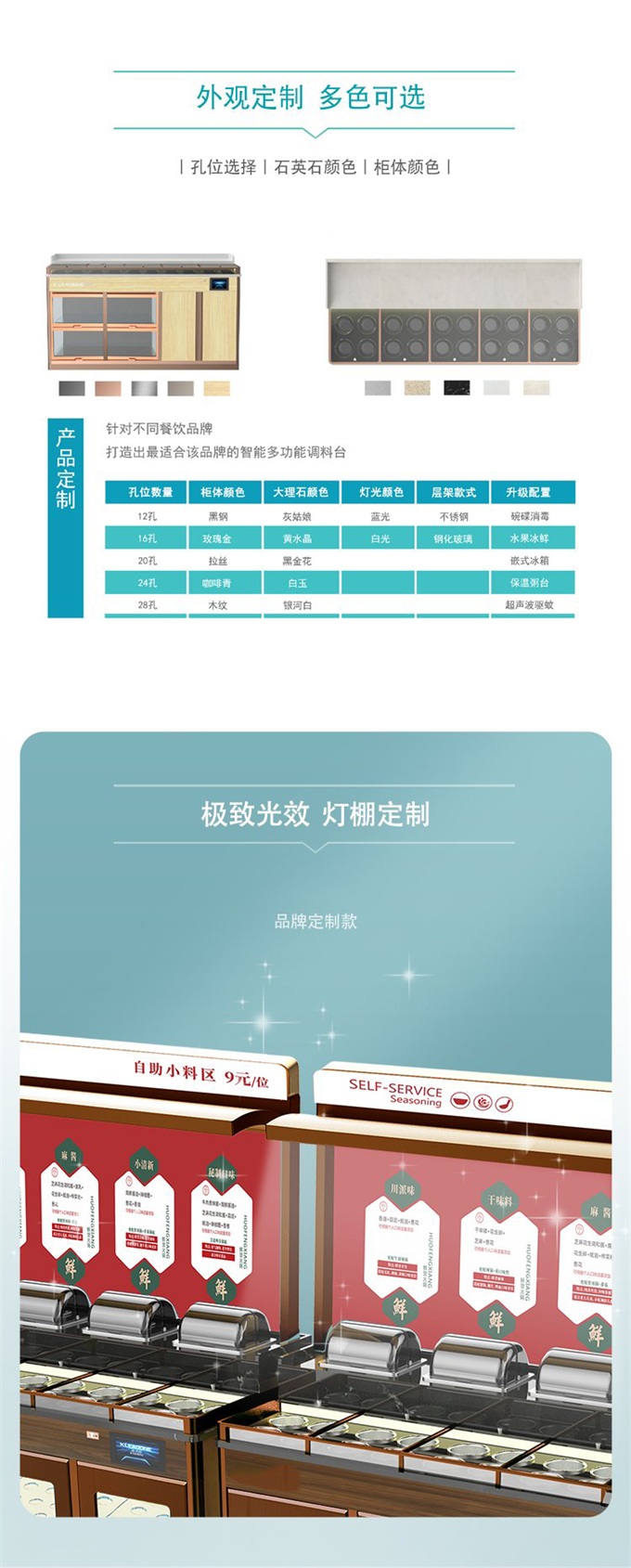 火鍋店智能保鮮冷藏調(diào)料臺