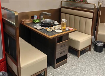 自助烤肉店上排煙碳烤無(wú)煙烤肉桌