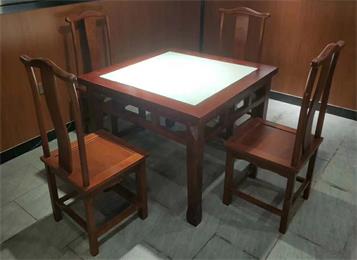 中餐廳中式餐桌椅_湘菜川菜館實木復古桌椅定制
