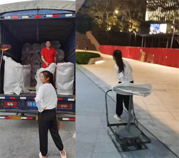 海德利家具工作人運(yùn)送酒吧桌椅